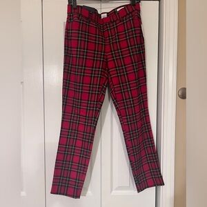 Gap Red Plaid Signature Skinny Ankle Pant